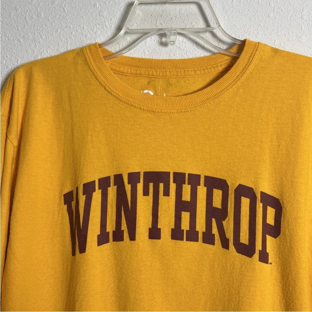 Winthrop University Eagles Classic Yellow T-Shirt Men's Large 100% Cotton - Picture 2 of 10
